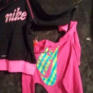 Little girls Nike apparel hoodie and long sleeve both small